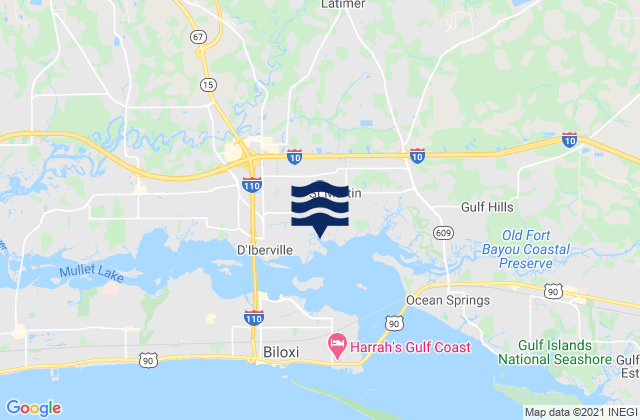 Mapa da tábua de marés em Saint Martin, United States