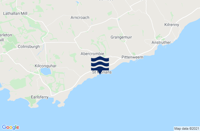 Mapa da tábua de marés em Saint Monans, United Kingdom
