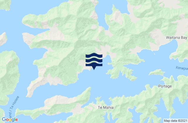 Mapa da tábua de marés em Saint Omer Bay, New Zealand