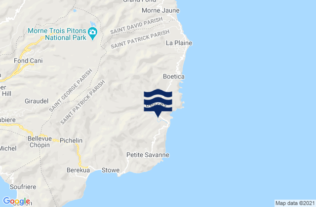 Mapa da tábua de marés em Saint Patrick, Dominica