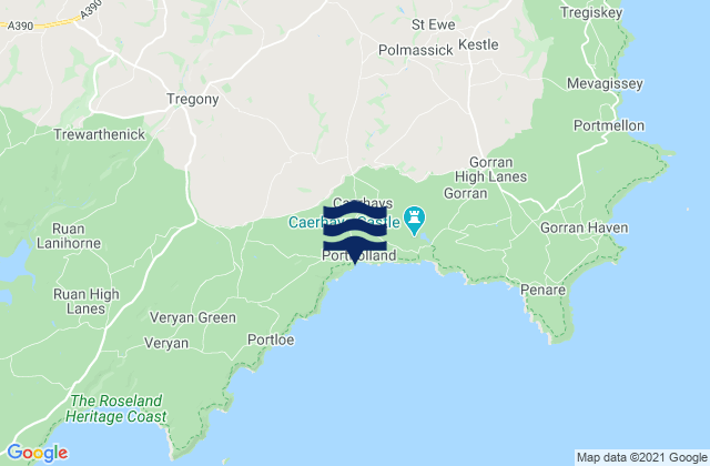 Mapa da tábua de marés em Saint Stephen, United Kingdom