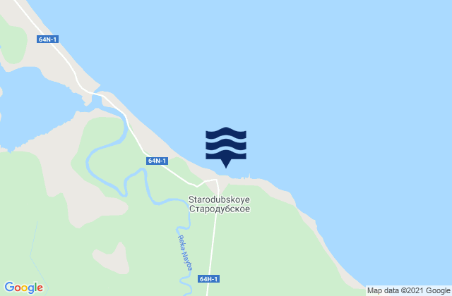 Mapa da tábua de marés em Sakayehama, Russia