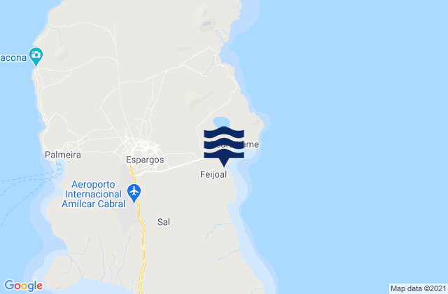 Mapa da tábua de marés em Sal Municipality, Cabo Verde