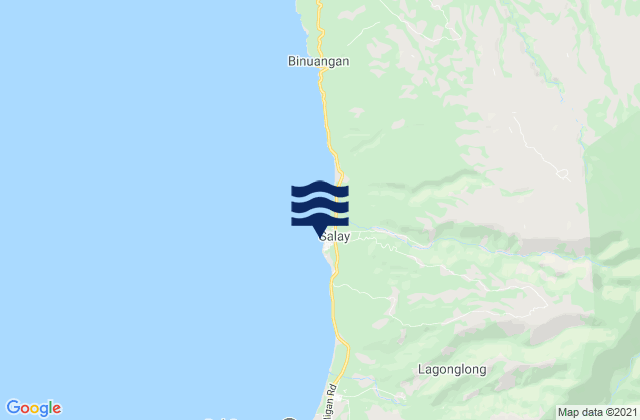 Mapa da tábua de marés em Salay, Philippines