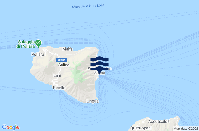Mapa da tábua de marés em Salina Port, Italy