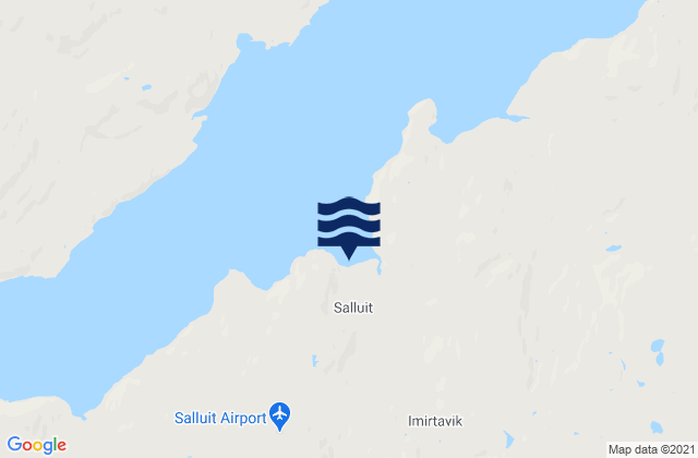 Mapa da tábua de marés em Salluit, Canada