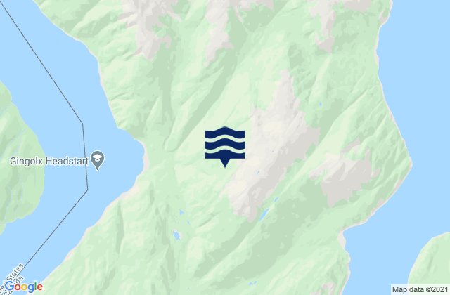 Mapa da tábua de marés em Salmon Cove, United States