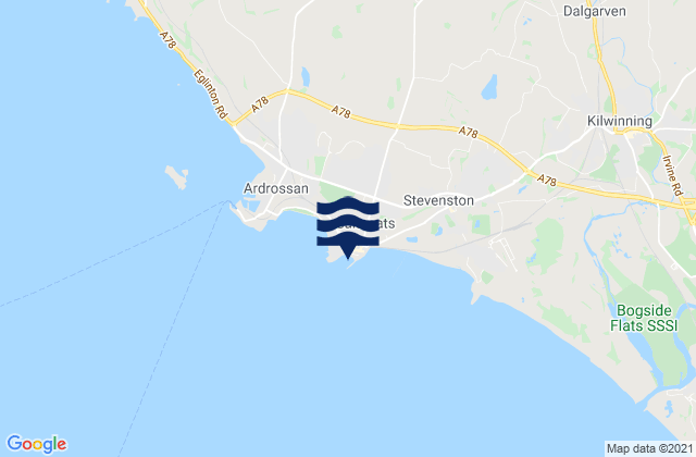 Mapa da tábua de marés em Saltcoats, United Kingdom
