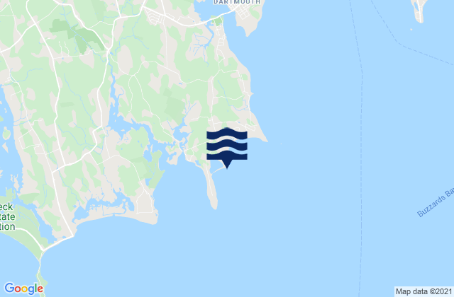 Mapa da tábua de marés em Salters Point, United States