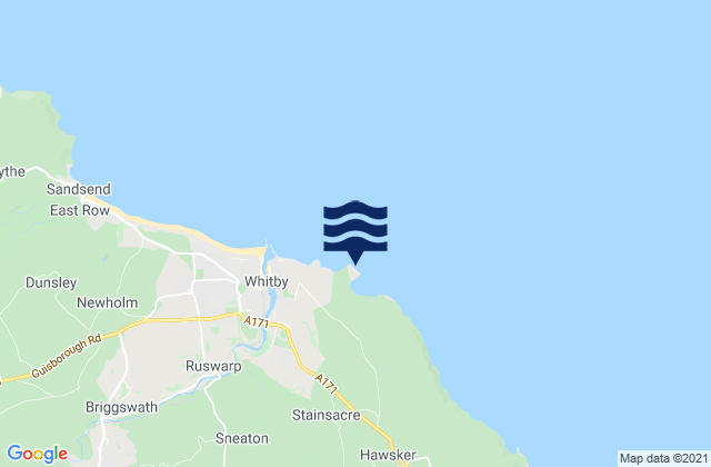 Mapa da tábua de marés em Saltwick Nab, United Kingdom