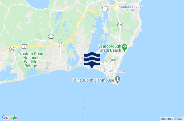 Mapa da tábua de marés em Salty Brine State Beach, United States