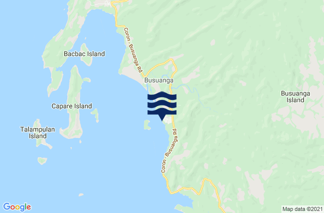 Mapa da tábua de marés em Salvacion, Philippines