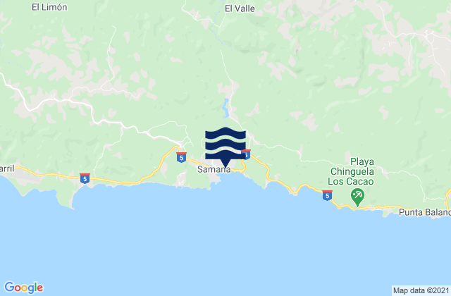 Mapa da tábua de marés em Samaná Municipality, Dominican Republic