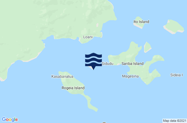 Mapa da tábua de marés em Samarai Island, Papua New Guinea