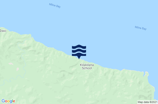 Mapa da tábua de marés em Samarai Murua, Papua New Guinea