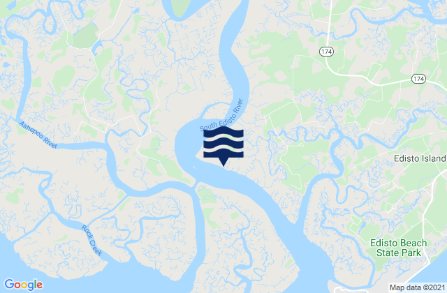 Mapa da tábua de marés em Sampson Island S end South Edisto River, United States