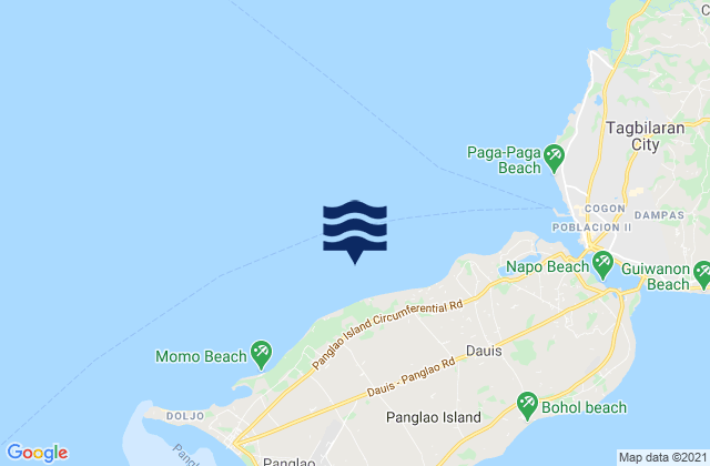 Mapa da tábua de marés em San Agustin, Philippines