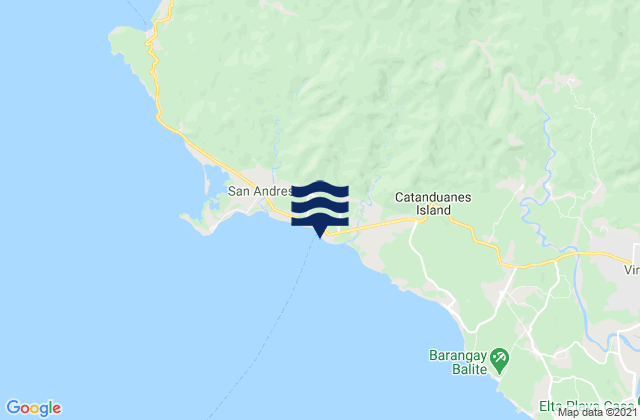 Mapa da tábua de marés em San Andres, Philippines