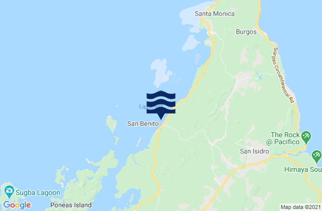 Mapa da tábua de marés em San Benito, Philippines