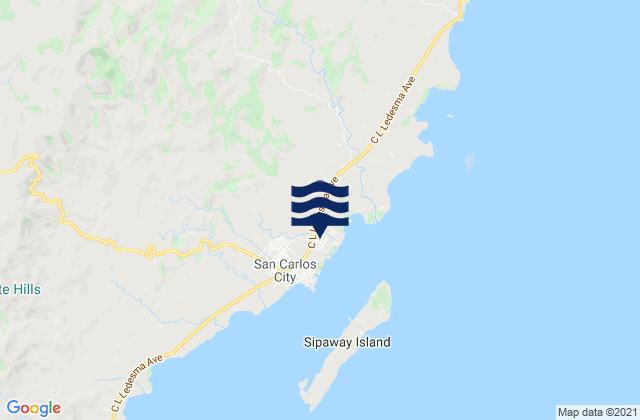 Mapa da tábua de marés em San Carlos City, Philippines