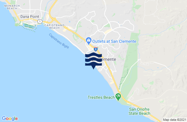 Mapa da tábua de marés em San Clemente Pier, United States