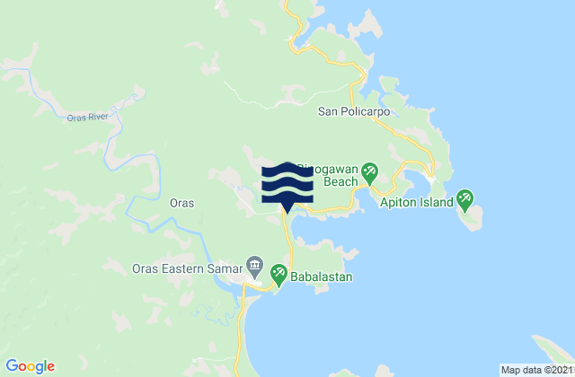 Mapa da tábua de marés em San Eduardo, Philippines