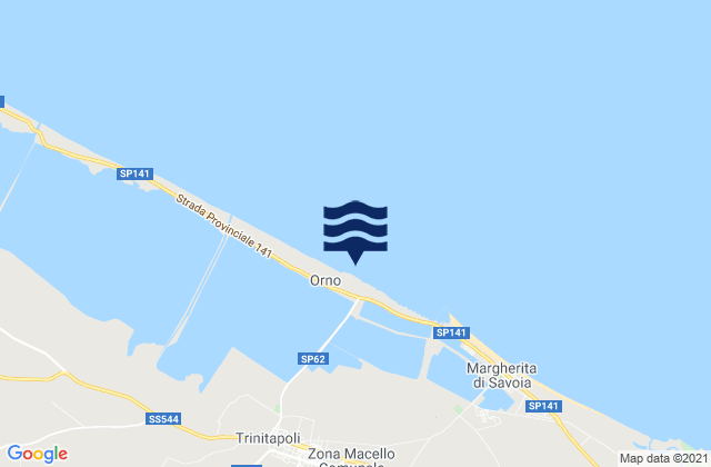 Mapa da tábua de marés em San Ferdinando di Puglia, Italy