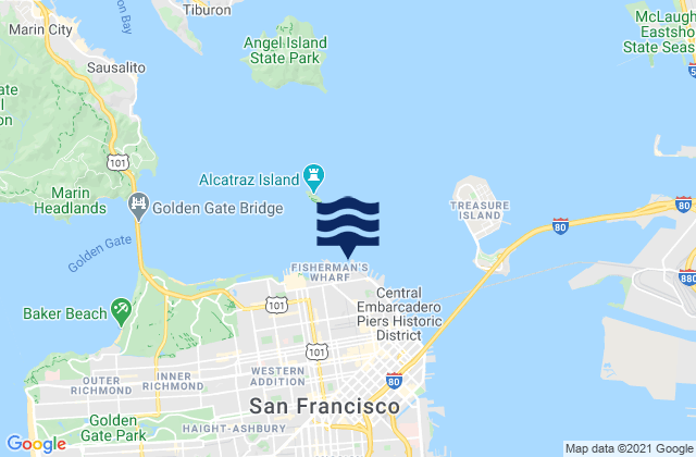 Mapa da tábua de marés em San Francisco (North Point Pier 41), United States
