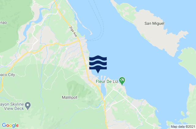 Mapa da tábua de marés em San Francisco, Philippines