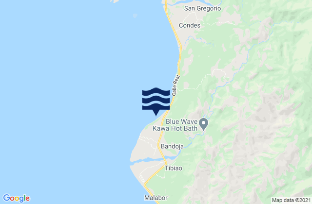 Mapa da tábua de marés em San Francisco, Philippines