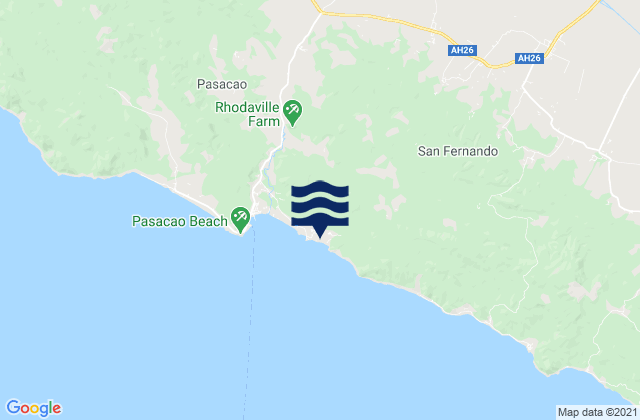 Mapa da tábua de marés em San Gabriel, Philippines