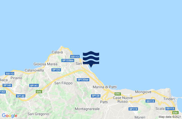 Mapa da tábua de marés em San Giorgio, Italy