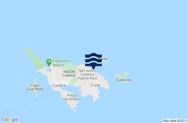 Mapa da tábua de marés em San Isidro Barrio, Puerto Rico