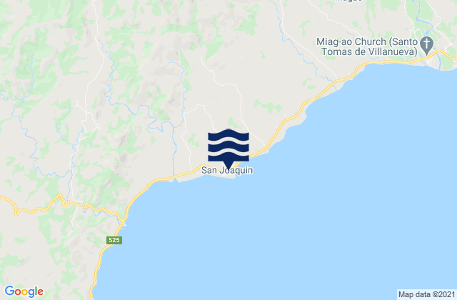 Mapa da tábua de marés em San Joaquin, Philippines