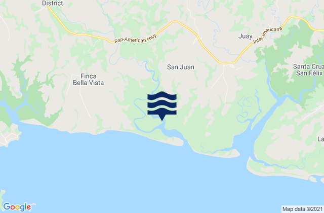 Mapa da tábua de marés em San Juan, Panama