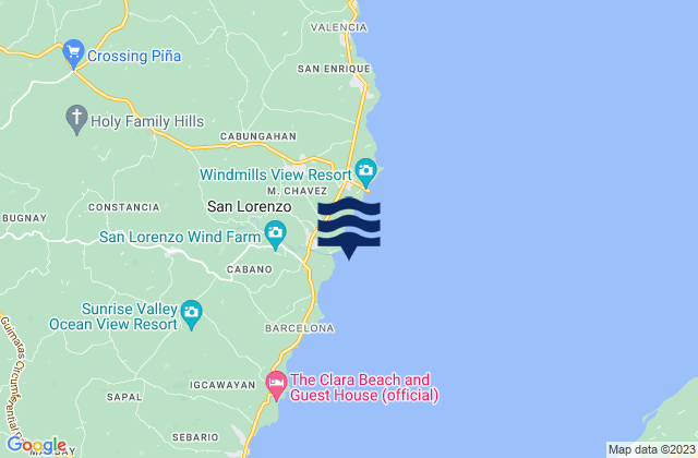 Mapa da tábua de marés em San Lorenzo, Philippines
