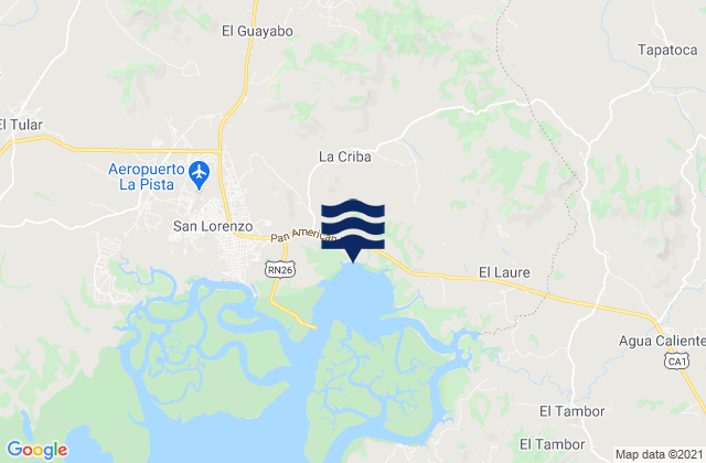 Mapa da tábua de marés em San Lorenzo, Honduras