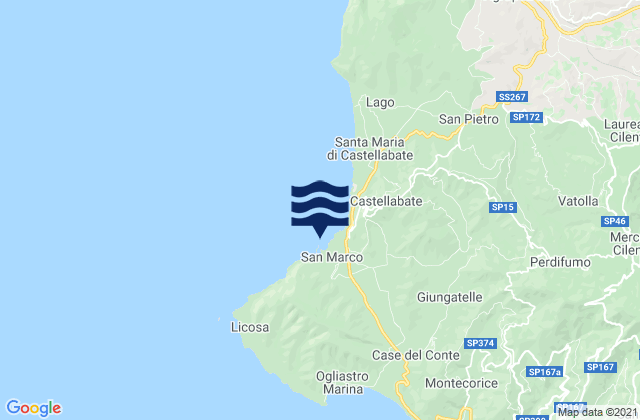 Mapa da tábua de marés em San Marco, Italy