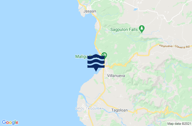 Mapa da tábua de marés em San Martin, Philippines