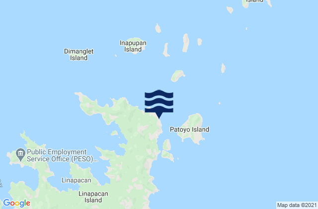 Mapa da tábua de marés em San Miguel (Linacapan Island), Philippines