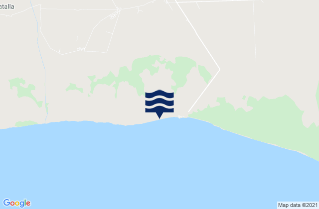 Mapa da tábua de marés em San Nicolás de Bari, Cuba