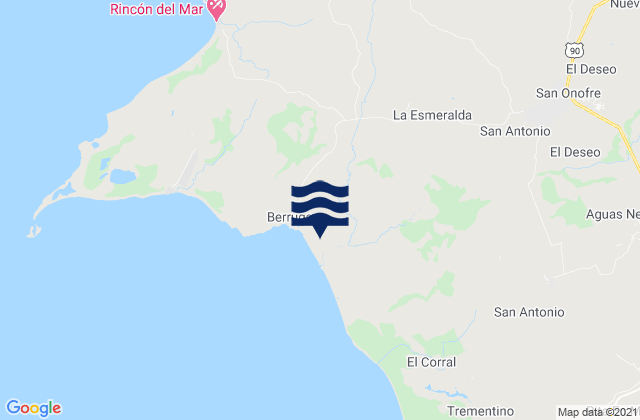 Mapa da tábua de marés em San Onofre, Colombia