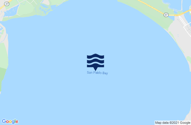Mapa da tábua de marés em San Pablo Bay, United States