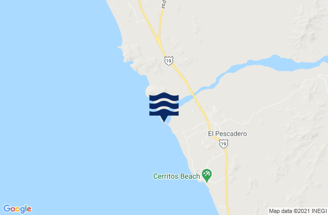 Mapa da tábua de marés em San Pedrito (Todos Santos), Mexico