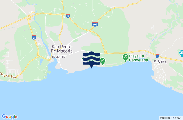 Mapa da tábua de marés em San Pedro De Macorís, Dominican Republic