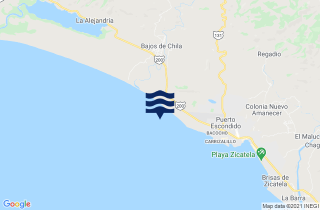 Mapa da tábua de marés em San Pedro Mixtepec -Dto. 22 -, Mexico