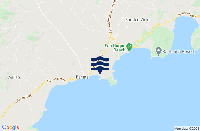 Mapa da tábua de marés em San Salvador, Philippines