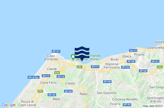 Mapa da tábua de marés em San Salvatore di Fitalia, Italy