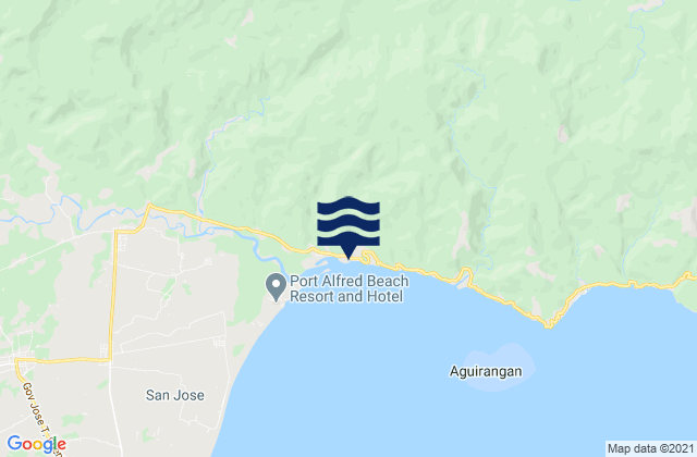 Mapa da tábua de marés em San Sebastian, Philippines