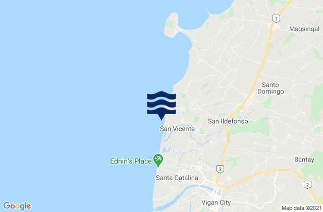 Mapa da tábua de marés em San Sebastian, Philippines